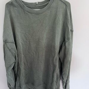 aerie Classic Crewneck Sweatshirt in Sage Green
